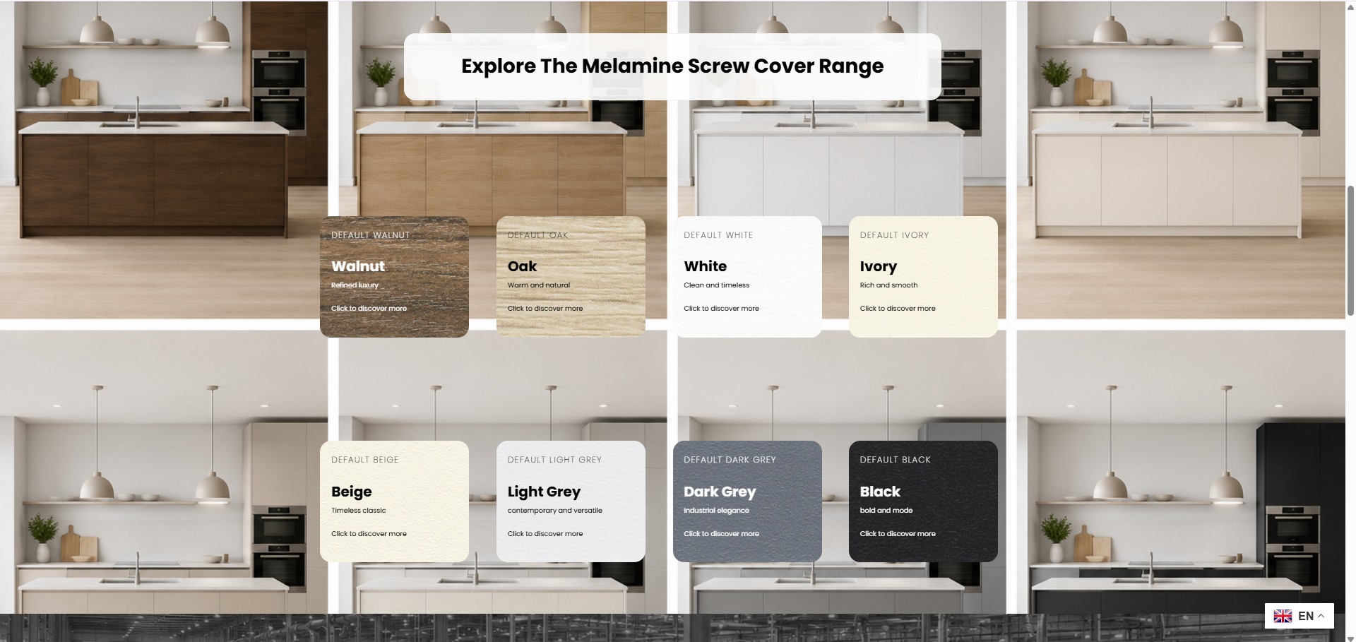 FAQ - explore the melamine screw cover range